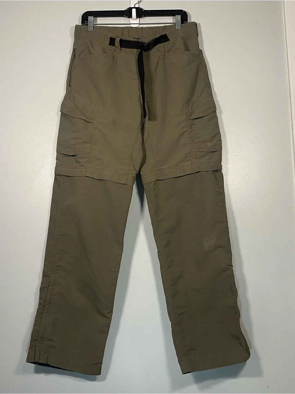 The North Face Olive Cargo Shorts with Integrated Black Web Belt